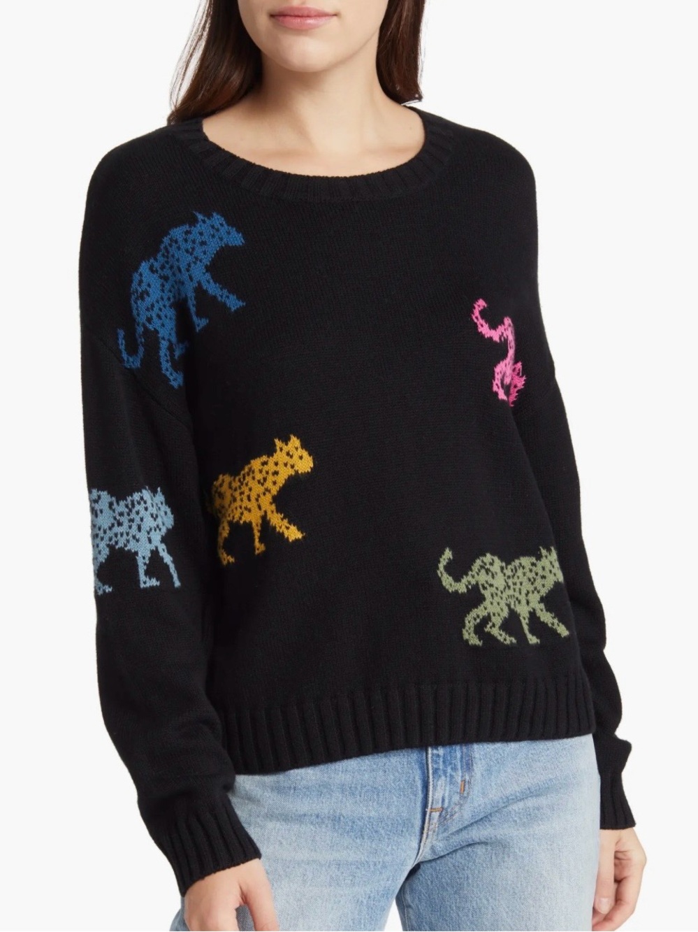 Rail Perci Leopard Cotton and Cashmere Sweater